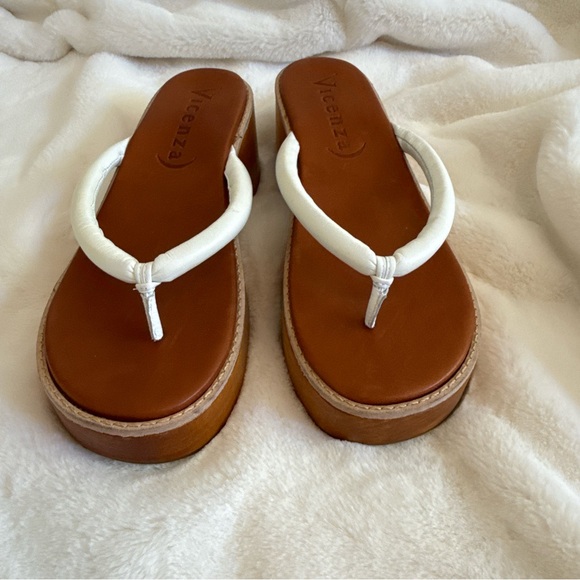 NWOT Anthropologie Vincenzo Wooden Heel Platform Sandals Size 9.5 - Picture 3 of 9